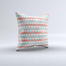 Vintage Red & Blue Chevron Pattern  Ink-Fuzed Decorative Throw Pillow