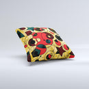 Vintage Red and Tan Abstarct Shapes Ink-Fuzed Decorative Throw Pillow