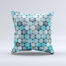 Vintage Scratched Blue & Graytone Polka  Ink-Fuzed Decorative Throw Pillow