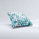 Vintage Scratched Blue & Graytone Polka  Ink-Fuzed Decorative Throw Pillow