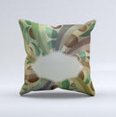 Vintage Swirled Stripes with Name Tag Ink-Fuzed Decorative Throw Pillow