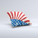 Vintage Tan American Flag  Ink-Fuzed Decorative Throw Pillow