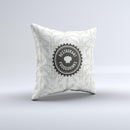 Vintage Tan and Black Middle Piece Ink-Fuzed Decorative Throw Pillow