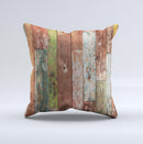 Vintage Wood Planks Ink-Fuzed Decorative Throw Pillow