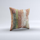 Vintage Wood Planks Ink-Fuzed Decorative Throw Pillow