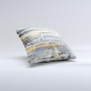 Vintage Wooden Planks with Yellow Paint  Ink-Fuzed Decorative Throw Pillow