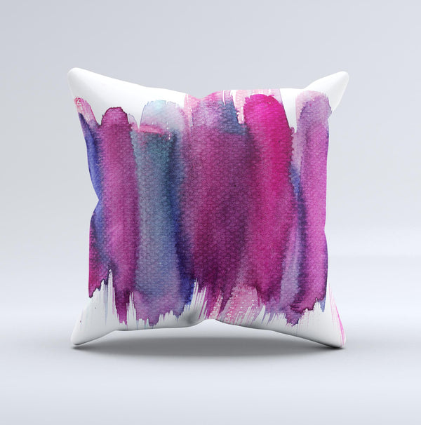The Violet Mixed Watercolor ink-Fuzed Decorative Throw Pillow