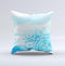 The Vivid Blue Abstract Washed ink-Fuzed Decorative Throw Pillow