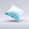 The Vivid Blue Abstract Washed ink-Fuzed Decorative Throw Pillow