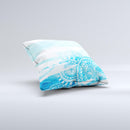 The Vivid Blue Abstract Washed ink-Fuzed Decorative Throw Pillow