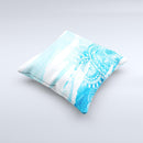 The Vivid Blue Abstract Washed ink-Fuzed Decorative Throw Pillow