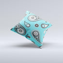 Vivid Blue & Black Paisley Design Ink-Fuzed Decorative Throw Pillow