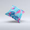 The Vivid Blue and Pink Sharp Shapes ink-Fuzed Decorative Throw Pillow