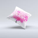 The Vivid Pink Hello Summer ink-Fuzed Decorative Throw Pillow