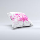 The Vivid Pink Hello Summer ink-Fuzed Decorative Throw Pillow