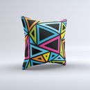 The Vivid Retro Overlap ink-Fuzed Decorative Throw Pillow