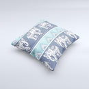 The Walking Sacred Elephant Pattern ink-Fuzed Decorative Throw Pillow