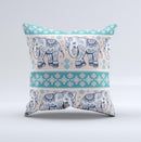The Walking Sacred Elephant Pattern V2 ink-Fuzed Decorative Throw Pillow