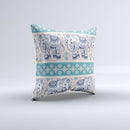 The Walking Sacred Elephant Pattern V2 ink-Fuzed Decorative Throw Pillow