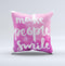 The Watercolor Pink Make People Smile ink-Fuzed Decorative Throw Pillow