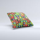Weird Abstract EyeBall Creatures Ink-Fuzed Decorative Throw Pillow