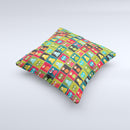 Weird Abstract EyeBall Creatures Ink-Fuzed Decorative Throw Pillow