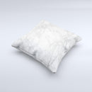 The White Scratched Marble ink-Fuzed Decorative Throw Pillow