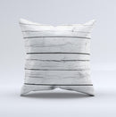 White Wood Planks Ink-Fuzed Decorative Throw Pillow