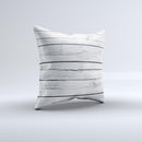 White Wood Planks Ink-Fuzed Decorative Throw Pillow