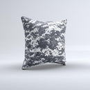 White and Gray Digital Camouflage  Ink-Fuzed Decorative Throw Pillow