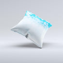 Winter Blue Abstract Unfocused Ink-Fuzed Decorative Throw Pillow