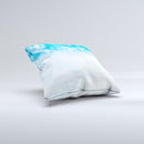Winter Blue Abstract Unfocused Ink-Fuzed Decorative Throw Pillow