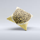 Yellow Heart Shaped Leopard Ink-Fuzed Decorative Throw Pillow
