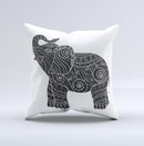 The Zendoodle Elephant ink-Fuzed Decorative Throw Pillow
