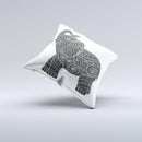The Zendoodle Elephant ink-Fuzed Decorative Throw Pillow