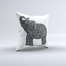 The Zendoodle Elephant ink-Fuzed Decorative Throw Pillow