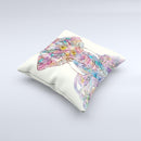 The Zendoodle Sacred Elephant ink-Fuzed Decorative Throw Pillow