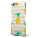 Pineapple Over Apricot Stripes iPhone 6/6s or 6/6s Plus 2-Piece Hybrid INK-Fuzed Case