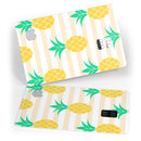 Pineapple Over Apricot Stripes - Premium Protective Decal Skin-Kit for the Apple Credit Card