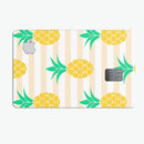 Pineapple Over Apricot Stripes - Premium Protective Decal Skin-Kit for the Apple Credit Card