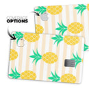 Pineapple Over Apricot Stripes - Premium Protective Decal Skin-Kit for the Apple Credit Card