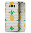 Pineapple Over Apricot Stripes - Samsung Galaxy S8 Full-Body Skin Kit