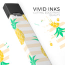 Pineapple Over Apricot Stripes - Premium Decal Protective Skin-Wrap Sticker compatible with the Juul Labs vaping device