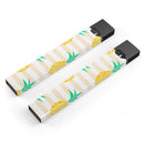 Pineapple Over Apricot Stripes - Premium Decal Protective Skin-Wrap Sticker compatible with the Juul Labs vaping device