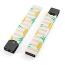 Pineapple Over Apricot Stripes - Premium Decal Protective Skin-Wrap Sticker compatible with the Juul Labs vaping device