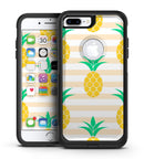 Pineapple Over Apricot Stripes - iPhone 7 or 7 Plus Commuter Case Skin Kit