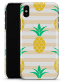 Pineapple Over Apricot Stripes - iPhone X Clipit Case