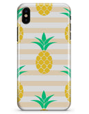 Pineapple Over Apricot Stripes - iPhone X Clipit Case