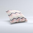 Pink-Tan-Black Zigzag Pattern ink-Fuzed Decorative Throw Pillow