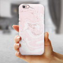 Pink 19 Textured Marble iPhone 6/6s or 6/6s Plus 2-Piece Hybrid INK-Fuzed Case